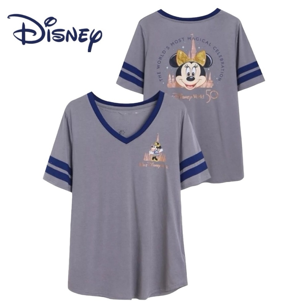Disney Women’s 50th Anniversary V-Neck Short Sleeve Tee